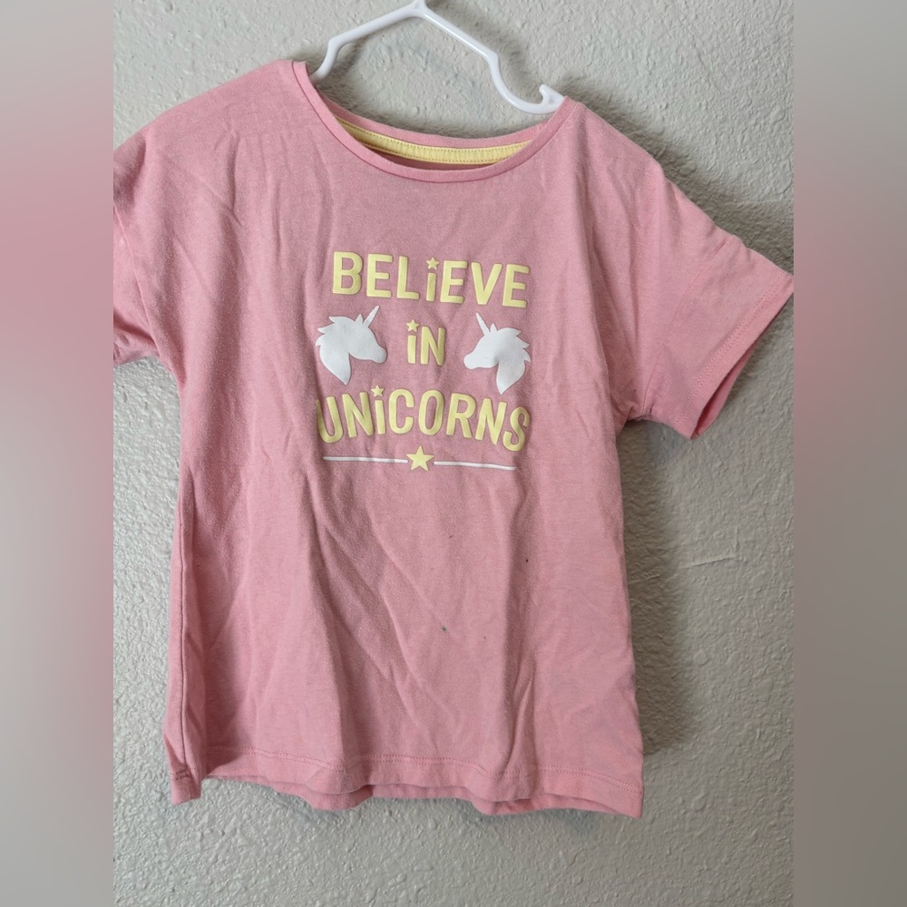 Garanimals Pink 'Believe in Unicorns' Tee with Yellow Accents